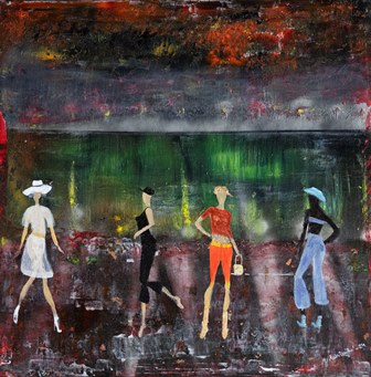 Lovely Women on the Beach 2024 (70x70 cm). (2)